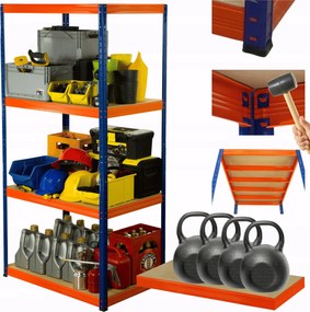 Helios fém tároló állvány 180x110x40cm 4Px400kg