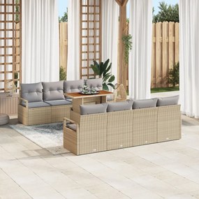 Kerti Kanapé Szett 9 pcs Barna és szürke 100 x 55 x 73 cm
