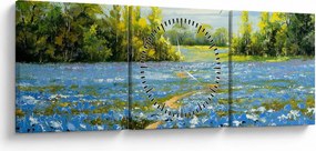 Kép - ösvény a mezőn, olajfestmény (órával) (90x30 cm)