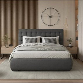 Aria kárpitozott ágy + rácsos rács + matrac EMI