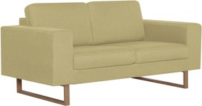 vidaXL 2-személyes zöld szövetkanapé