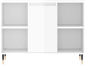 magasfényű fehér szerelt fa fürdőszobaszekrény 80 x 33 x 60 cm