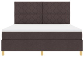Box Spring Ágy matraccal és LED-del Sötétbarna 180x200 cm Szövet
