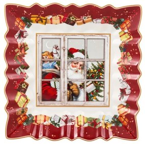 Négyszöglető dizájn tál Télapó motívummal, 23 x 23 cm, Toy's Fantasy kollekció - Villeroy & Boch