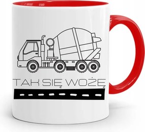 Piros Építőipari Bögre Barkácsoló Szakember Ajándék fényképes nyomtatással