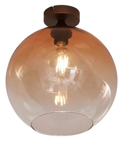Art Deco mennyezeti lámpa sötét bronz barna üveggel - Sandra
