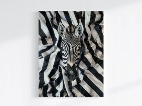 Poszter Fekete Fehér Zebra Portré Szövet Ágyneműhuzat 75x100