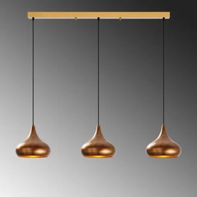 Elegáns MUBA kábelre függesztett csillár 3xE27/40W/230V, rézszínű
