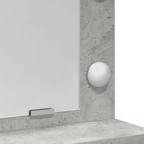 LED-es fésülködő asztal Betongyári szürke 50x41x135 cm