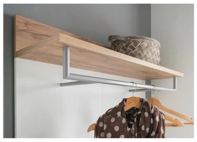 Fehér-natúr színű fogas panel tölgyfa dekorral Topix – Germania