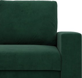 Zeus fotel, egyenes kartámasz, kordbársony, hab töltet, zöld