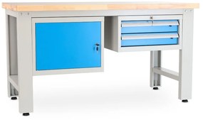 Műhelyasztal Solid OAK-12, 150 cm, 2x függő doboz, tölgy