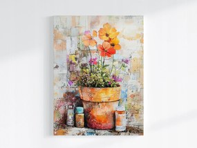 Vászonkép Canvas Dekoráció Színes Virágok Virágcserép Növények 75x100