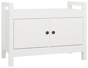 fehér tömör fenyőfa előszoba pad 80 x 40 x 60 cm