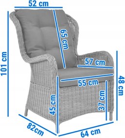 Kerti rattan fotel lábtartóval