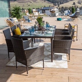 Kerti bútor szett LT3930 barna-bézs rattan