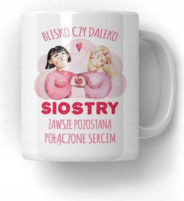 Nővérek bögre szívvel összekötve Barátnők Nővére