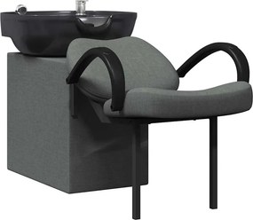 vidaXL Sampon Szék Sötét Szürke és Fekete 63 x 141 x 92 cm szövet
