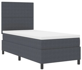 Boxspring ágy matraccal sötétszürke 80x200 cm kordbársony szövet