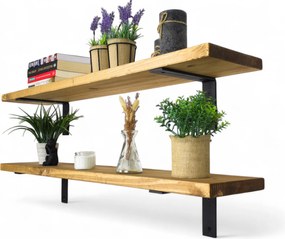 Loft falra akasztható polc tömör fából, konyhába, nappaliba 120cm x 20cm