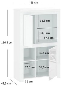 Regál Leona 2D (fényes fehér). 1053016