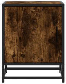 Éjjeliszekrények 2 db füstölt tölgy 40x31x50 cm Gépi fa és fém