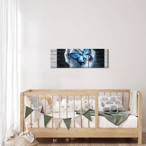 A pillangó képe a falon (órával) (90x30 cm)