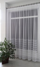 Mg Függöny Waria háló Fehér hímzés ezüst 420x250