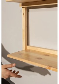 Natúr színű borovi fenyő fali könyvespolc 192x127 cm Groove – Karup Design