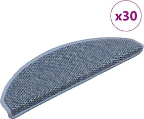 vidaXL 30 db kék lépcsőszőnyegek öntapadós szizál kinézetű 65x21x4 cm