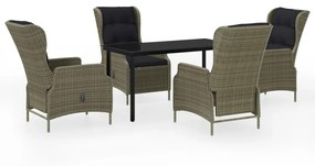 vidaXL 5 részes barna kerti étkezőgarnitúra