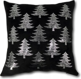 Párnahuzat Ezüst Karácsonyfa Velúrszerű