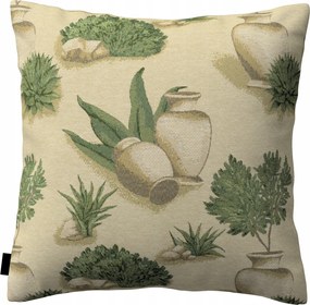 Párnahuzat 43x43 bézs-zöld növényi motívum