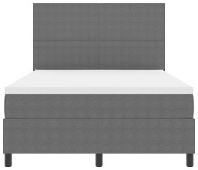 Boxspringágy matraccal Világosszürke 140x200 cm Kordbársony
