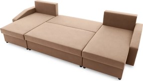 Sparta Plus sarokkanapé, szövet anyag, univerzális oldal, barna