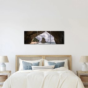 Barlang képe, Új-Zéland (órával) (90x30 cm)