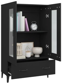 fekete szerelt fa magasszekrény 70 x 31 x 115 cm