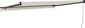Krémszínű szövet és alumínium behúzható napellenző 4,5 x 3 m