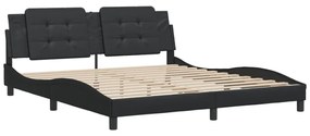 fekete műbőr ágykeret matrac nélkül Zadar 180x200 cm