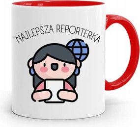 Piros Bögre Ajándék Riporter Újságírónak, fényképes nyomtatással