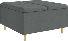 vidaXL Tároló oszmán párnával Sötétszürke 80 x 80 x 45 cm szövet