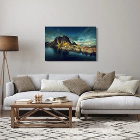 Egy halászati falu képe Norvégiában (90x60 cm)