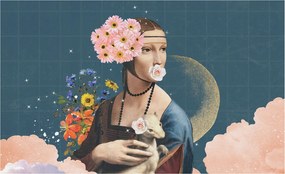 Flizelin tapéta Fali furnér 3D hatás Virágos elegancia 416x254 Ragasztó