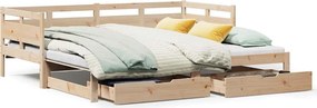 vidaXL kihúzható heverő fiókokkal matrac nélkül 90 x 200 cm