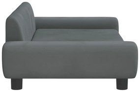 sötétszürke bársony gyerekkanapé 100 x 45 x 33 cm