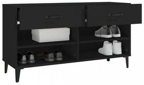 fekete szerelt fa cipősszekrény 102x35x55 cm