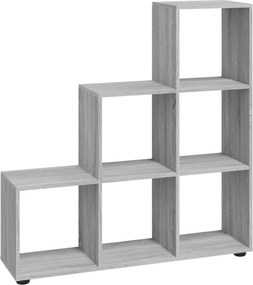 vidaXL szürke sonoma színű szerelt fa lépcsős könyvespolc 107 cm