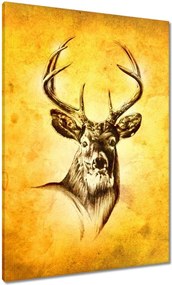 Vászonkép 70x100 Szarvasfej szarvakkal