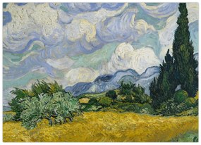 Kép - Vincent van Gogh, Wheat Field with Cypresses, reprodukciók (70x50 cm)