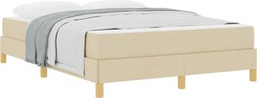 vidaXL Boxrugós ágy matracmal Krém 140 x 190 cm szövet
